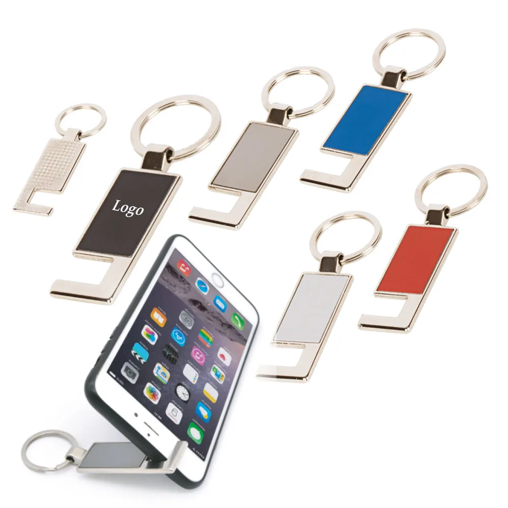 Porte-clés support téléphone en métal