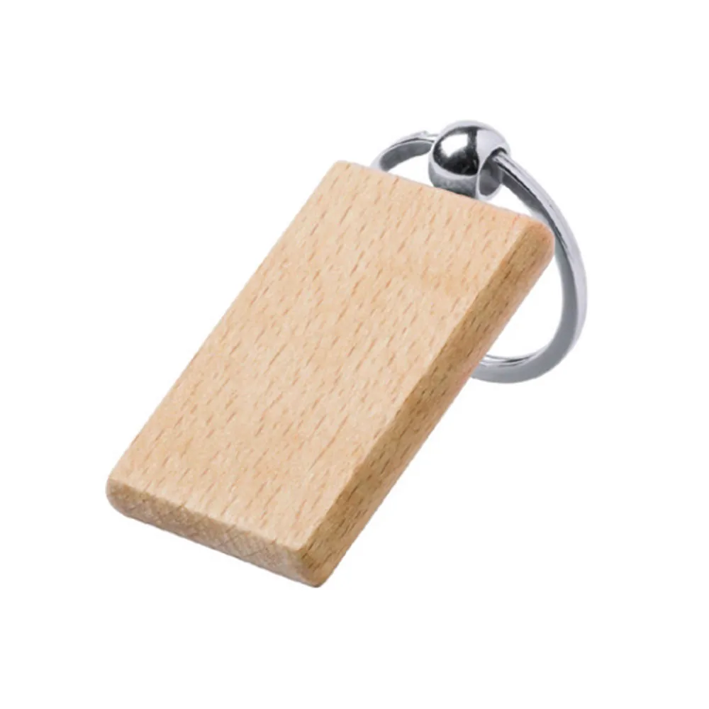 Porte-clés rectangulaire étroit en bois – 06204-4