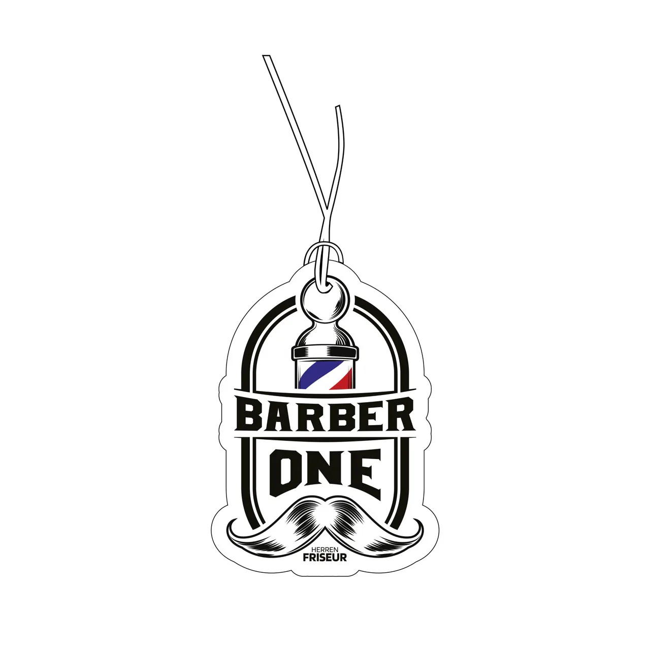 Hänge-Autoduft im Barber-Stil mit Schnurrbart