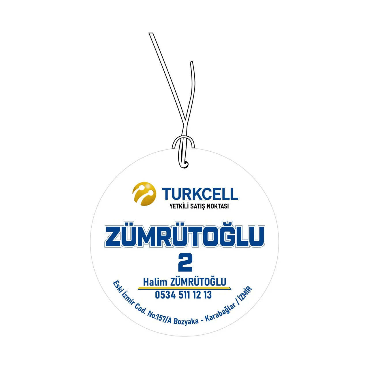 White Round Dealer Hanging Car Air Freshener – AAF-074