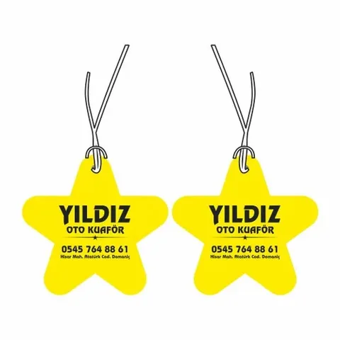 Ambientador colgante amarillo en forma de estrella – AAF-032