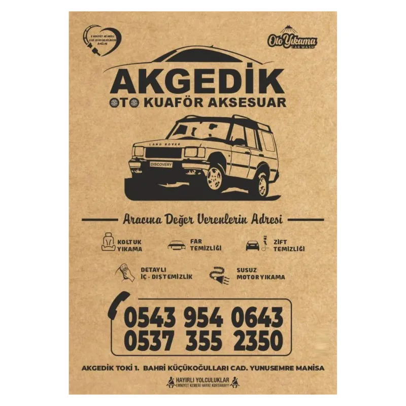 Klasik Arazi Aracı Baskılı Kağıt Paspas