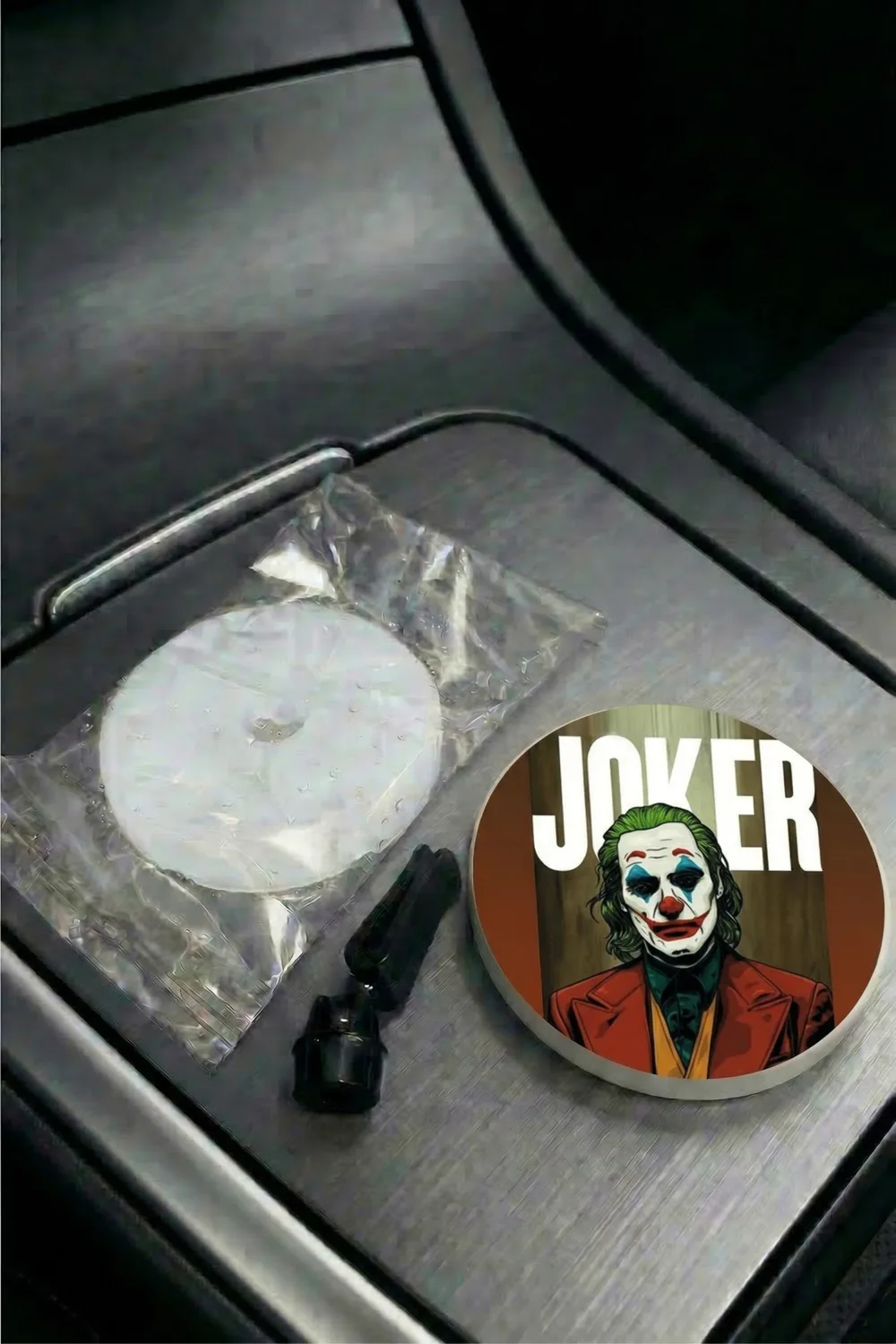 Green-Haired Clown Illustration Round Vent Clip Air Freshener