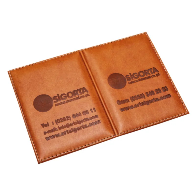 Funda Portadocumentos Horizontal de Piel Color Tabaco
