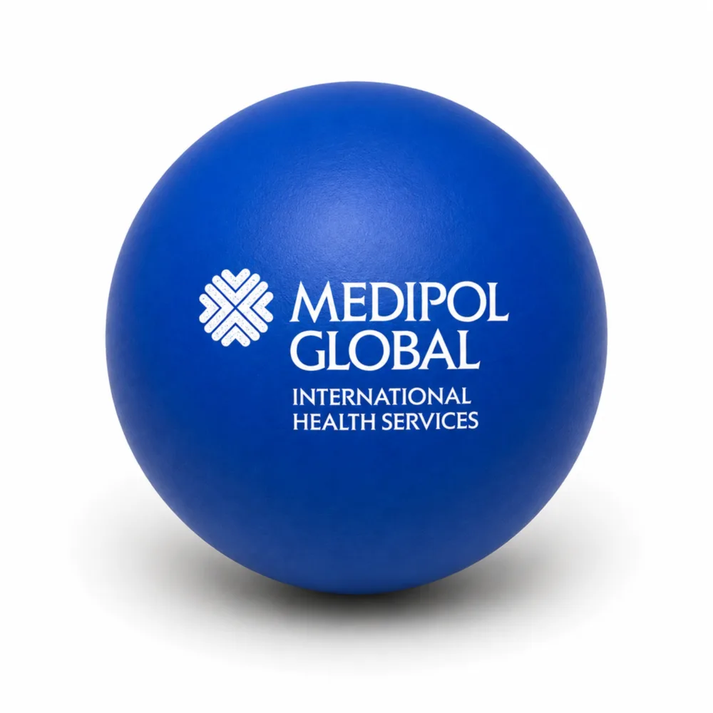 Bright Blue Logo-Printed Stress Ball