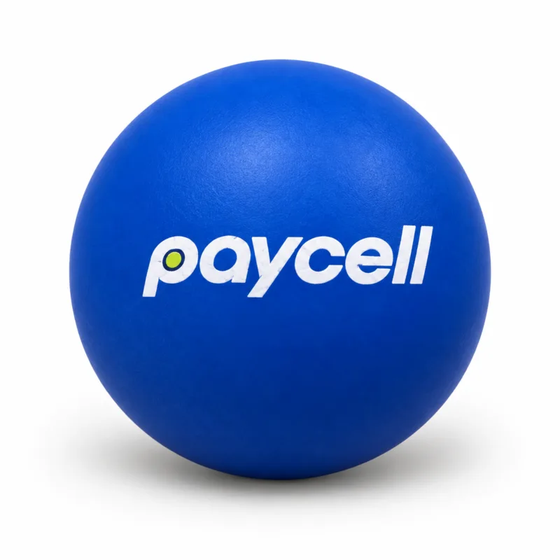 Blauer Stressball mit Logodruck