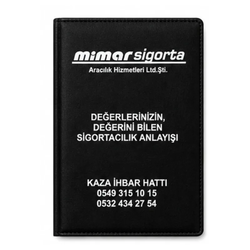 Funda Portadocumentos de Piel Negra con Logo