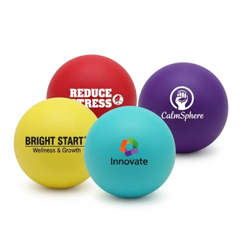 Farbig bedrucktes Stressball-Set