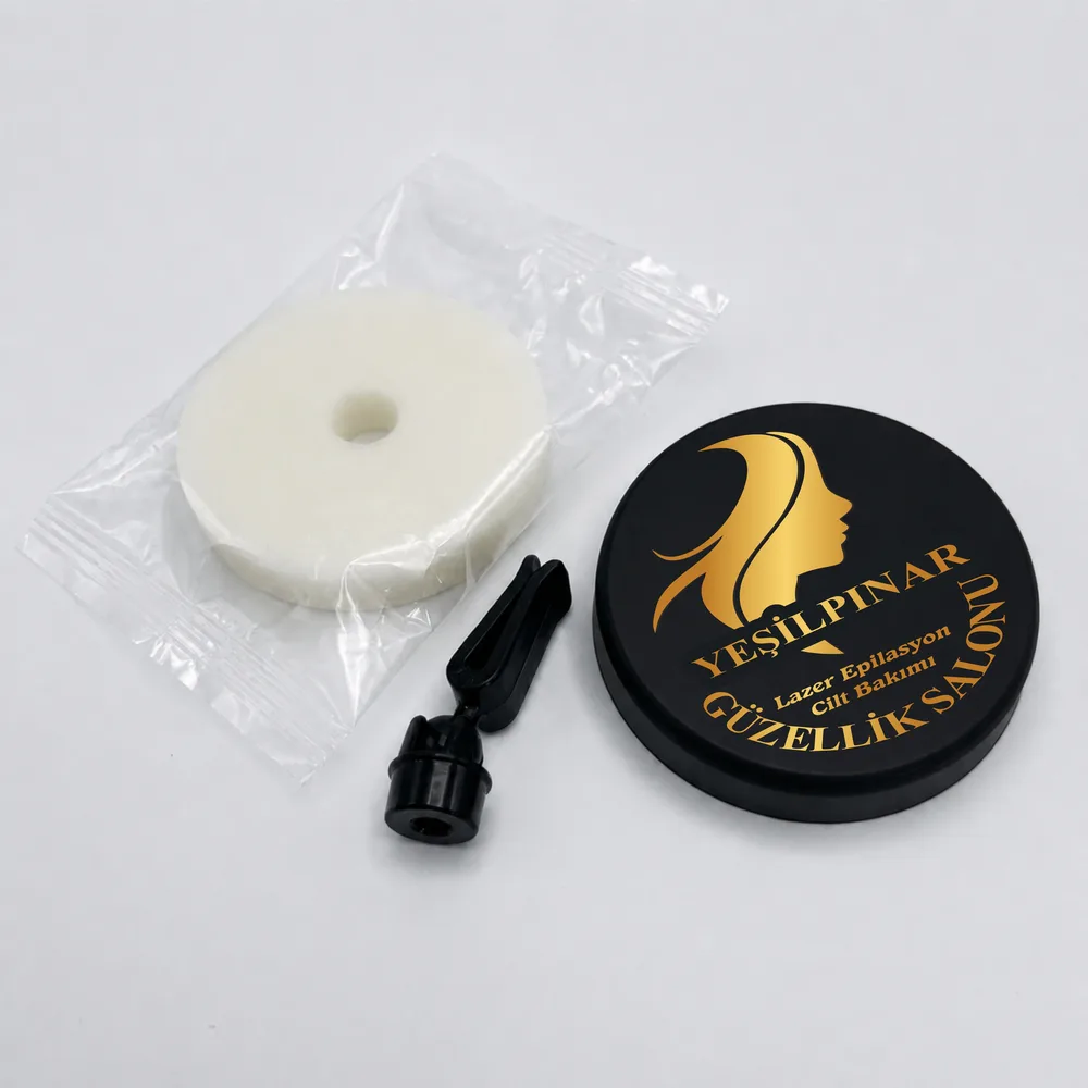 Altın Siluet Baskılı Yuvarlak Fan Oto Kokusu – Model 12